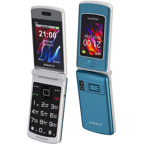 Телефон Maxvi E28 (голубой)