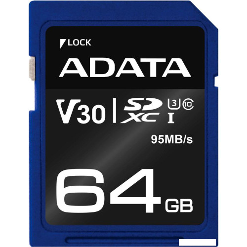 Карта памяти ADATA Premier Pro ASDX64GUI3V30S-R SDXC 64GB