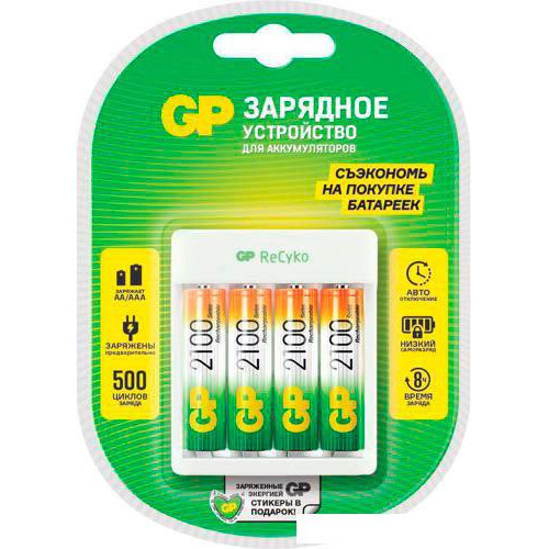 Аккумуляторы + зарядное GP Е411/210AAHCCS-2CR1