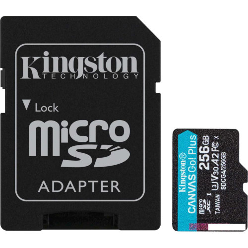 Карта памяти Kingston Canvas Go! microSDXC 256GB SDCG4/256GB (с адаптером)