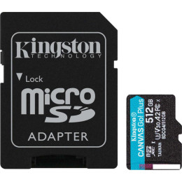 Карта памяти Kingston Canvas Go! microSDXC 512GB SDCG4/512GB (с адаптером)