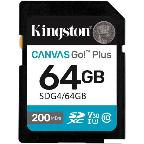 Карта памяти Kingston Canvas Go! Plus SDXC 64GB SDG4/64GB