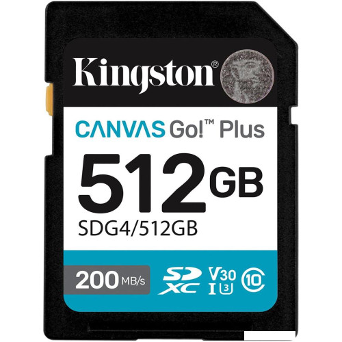 Карта памяти Kingston Canvas Go! Plus SDXC 512GB SDG4/512GB