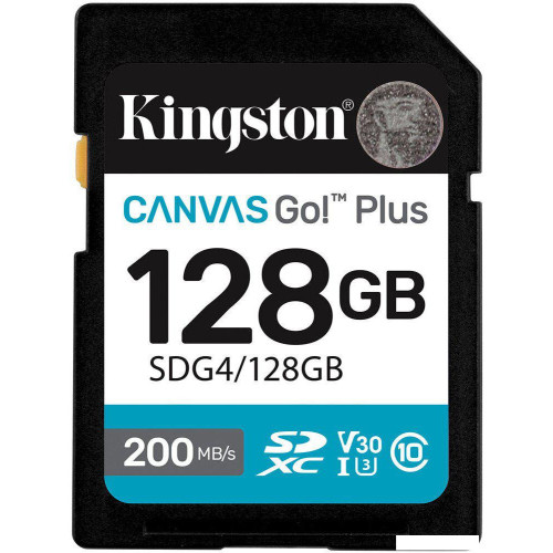 Карта памяти Kingston Canvas Go! Plus SDXC 128GB SDG4/128GB