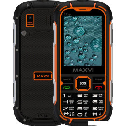Телефон Maxvi R2 up (черный/оранжевый)