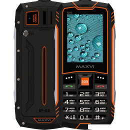 Телефон Maxvi R10 (черный/оранжевый)