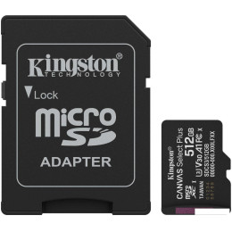 Карта памяти Kingston Canvas Select Plus microSDXC 512GB SDCS3/512GB (с адаптером)