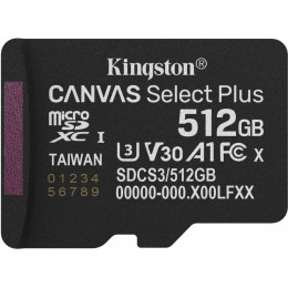 Карта памяти Kingston Canvas Select Plus microSDXC 512GB SDCS3/512GBSP