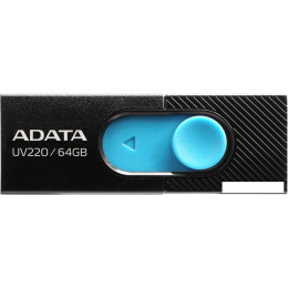 USB Flash A-Data UV220 64GB (черный/голубой)