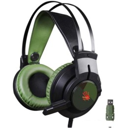 Наушники с микрофоном A4Tech Bloody J450 (черный/зеленый)