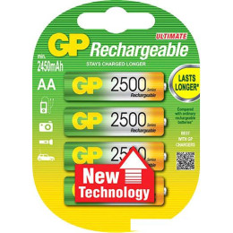 Аккумуляторы GP AA 2500mAh 4 шт. (250AAHC)