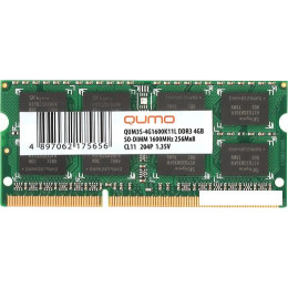 Оперативная память QUMO 4GB DDR3 SODIMM PC3-12800 QUM3S-4G1600K11L