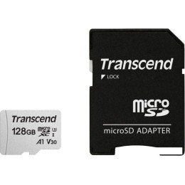 Карта памяти Transcend microSDXC 300S 128GB + адаптер