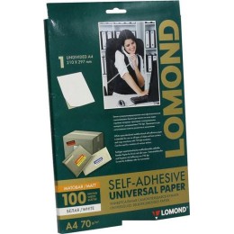 Самоклеящаяся бумага Lomond матовая универсальная для этикеток A4 70 г/м2 100 листов 2100001