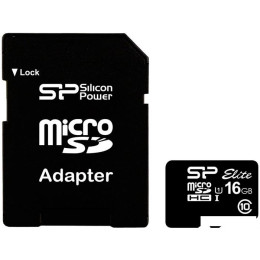 Карта памяти Silicon-Power microSDHC Elite UHS-1 (Class 10) 16 GB (SP016GBSTHBU1V10-SP)