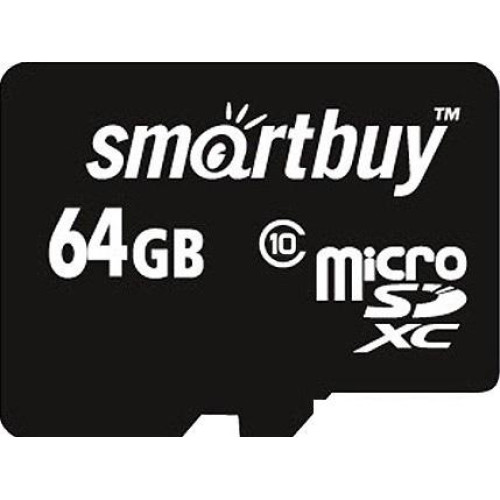 Карта памяти Smart Buy microSDXC (Class 10) 64GB + SD-адаптер (SB64GBSDCL10-01)