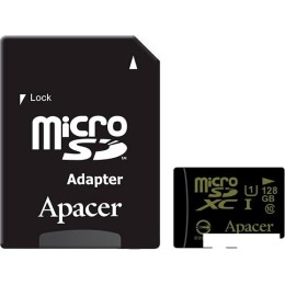Карта памяти Apacer microSDXC AP128GMCSX10U1-R 128GB (с адаптером)