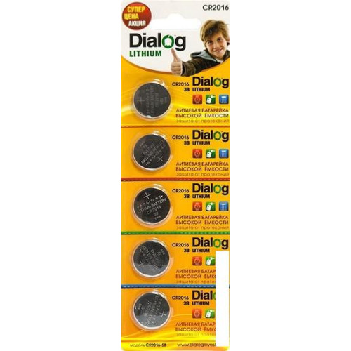 Батарейки Dialog CR2016 5 шт. [CR2016-5B]