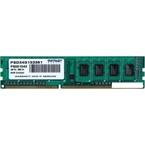 Оперативная память Patriot Signature 4GB DDR3 PC3-10600 (PSD34G133381)