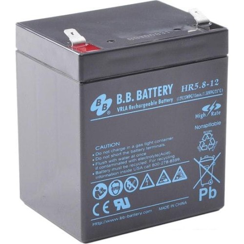 Аккумулятор для ИБП B.B. Battery HR5.8-12 (12В/5.3 А·ч)