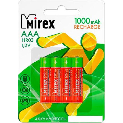 Аккумуляторы Mirex AAA 1000mAh 4 шт HR03-10-E4