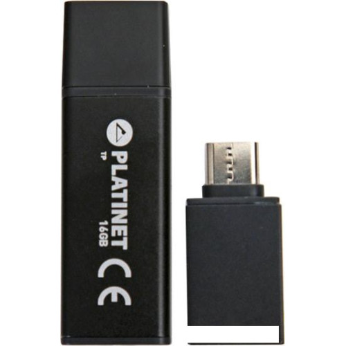 USB Flash Platinet X-Depo USB 3.0 + Type-C Adapter 16GB (черный)