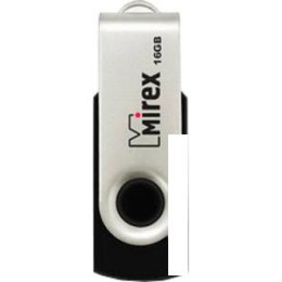 USB Flash Mirex SWIVEL RUBBER BLACK 16GB (13600-FMURUS16)